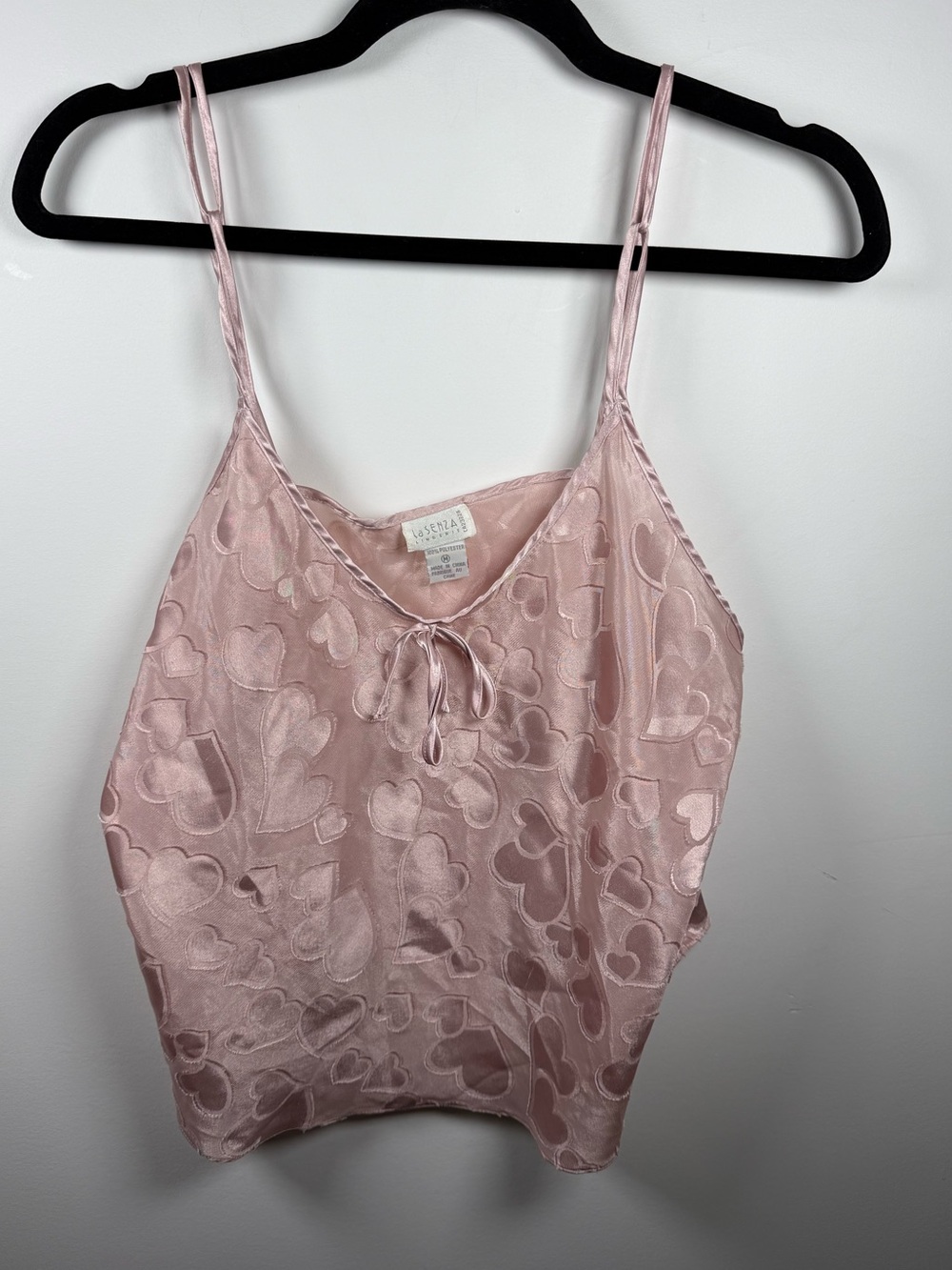 LA SENZA | Vintage Y2K Pink Heart Satin Tank Size M